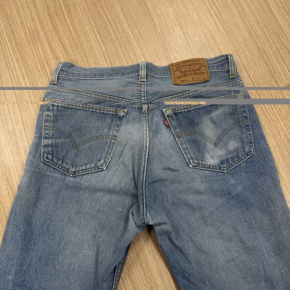 Levi's 501xx Jeans 34x34 Fit 30x30 90s Made Button Fly Made In USA Medium Wash
